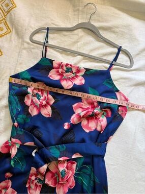NWT Banana Republic Blue Maxi Dress with Pink Floral Print